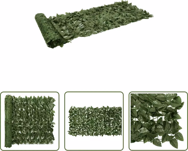 The Living Store Paravento per balcone con foglie verde scuro 200x75 cm