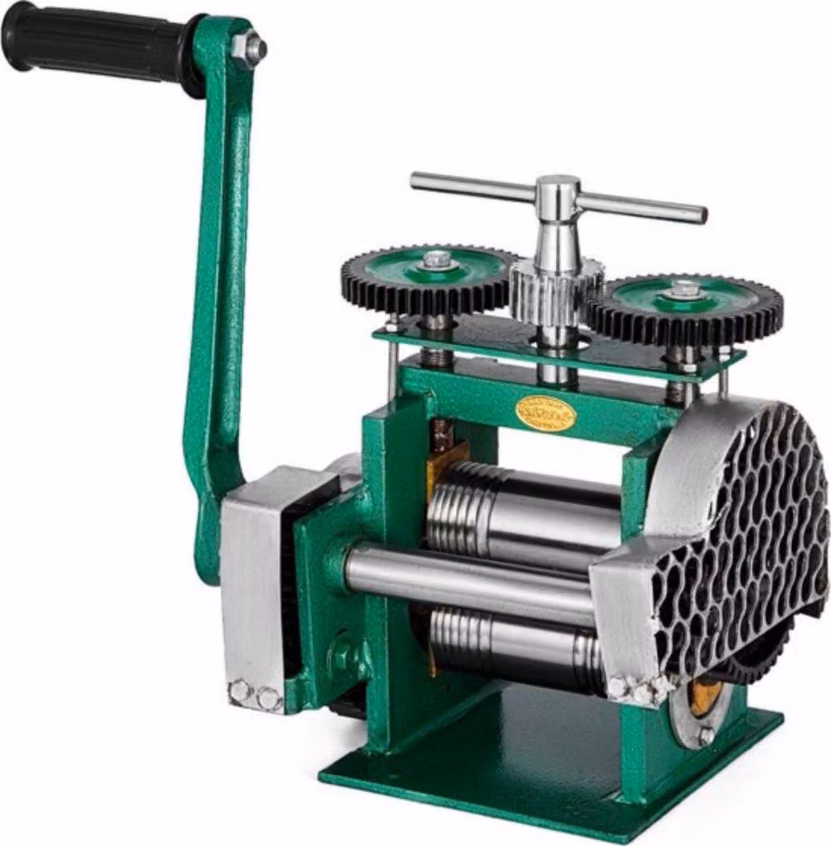 Macchina laminatrice manuale combinata 120 mm – Laminatoio per metalli con spessore regolabile – Per la produzione di gioielli, la lavorazione dei metalli e della lamiera