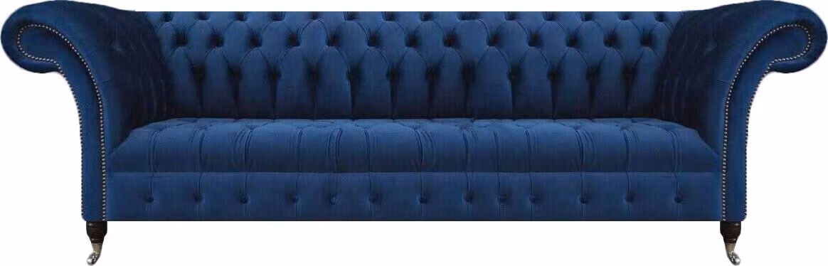 Blau Chesterfield Sofa Viersitzer Couch Designer Polstermöbel Wohnzimmer