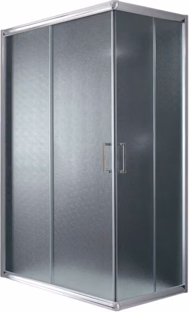 Box Doccia Rettangolare Idralite Modello Alabama con Vetro Stampato e Profilo Argento L: 120 cm, H: 198 cm, Spessore: 6 mm