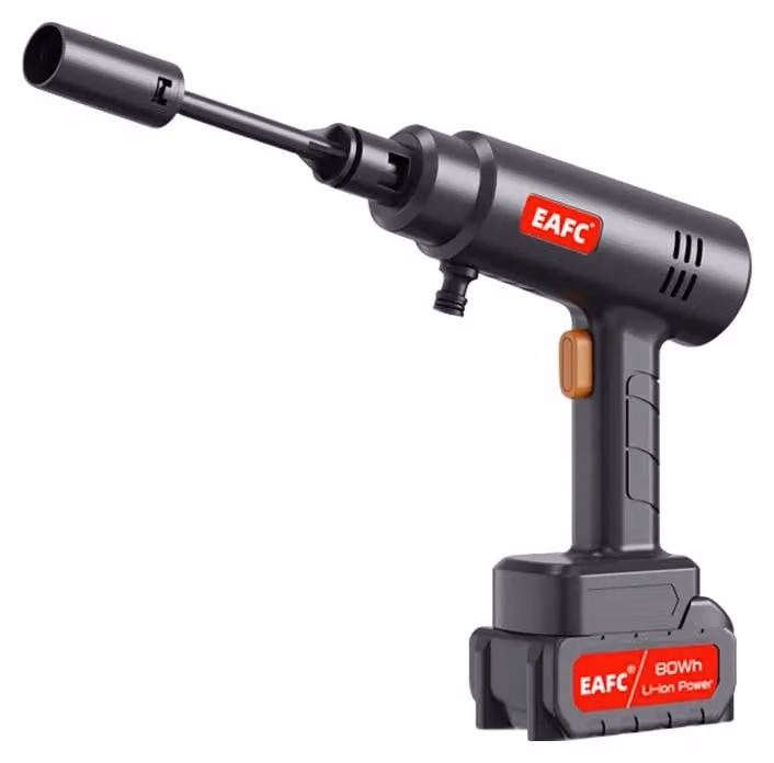 Idropulitrice senza fili - 60 bar, pistola a pressione a batteria per il lavaggio auto, generatore di schiuma, dispositivo di pulizia portatile per auto e uso domestico - Spina di tipo EU