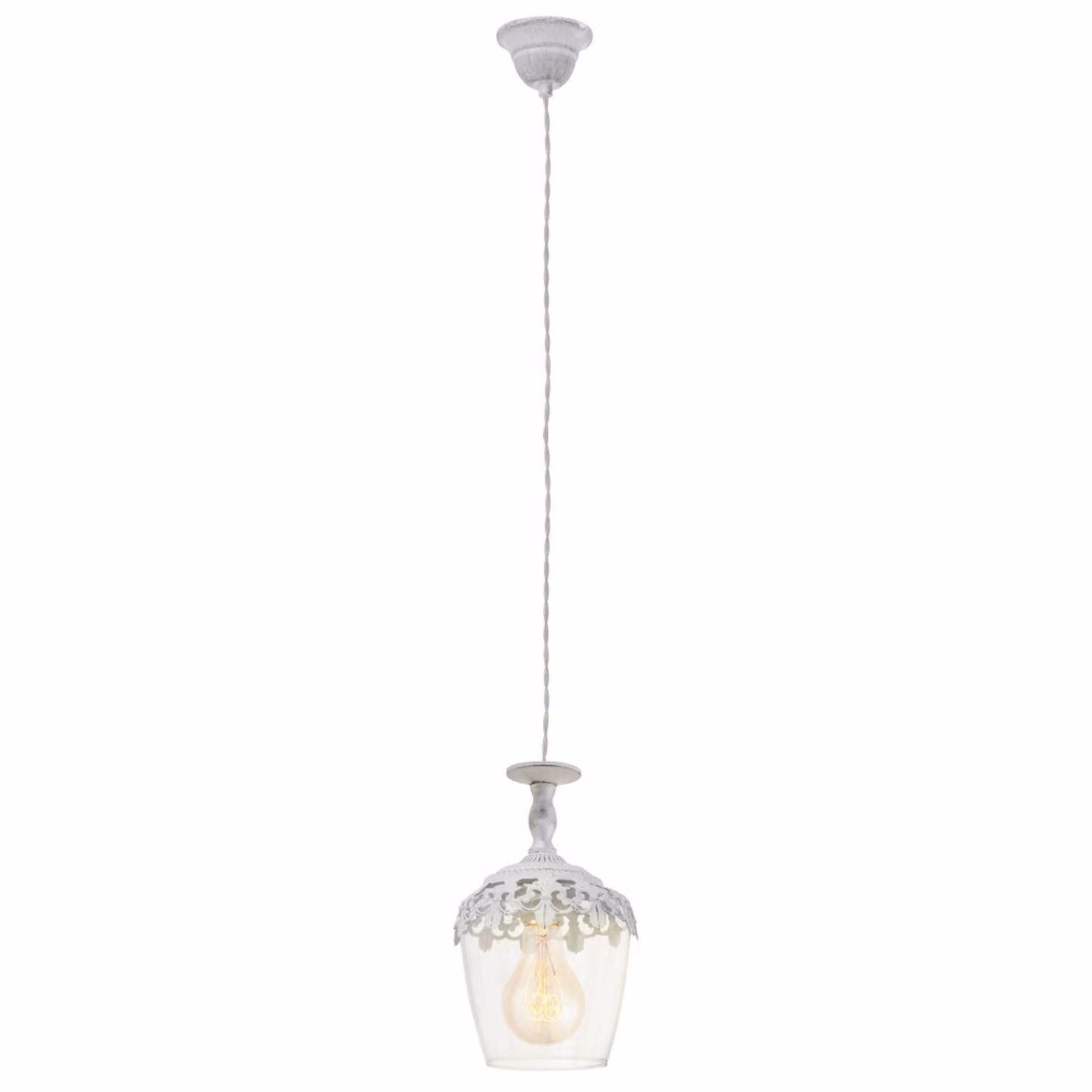 Eglo 49221 Lampada a sospensione vintage Ø 17 cm bianco-patina chiaro