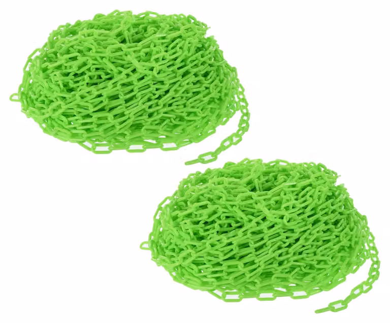 Catena in plastica, 100 metri, verde, 6 mm, per delimitazione aree e controllo del flusso di persone