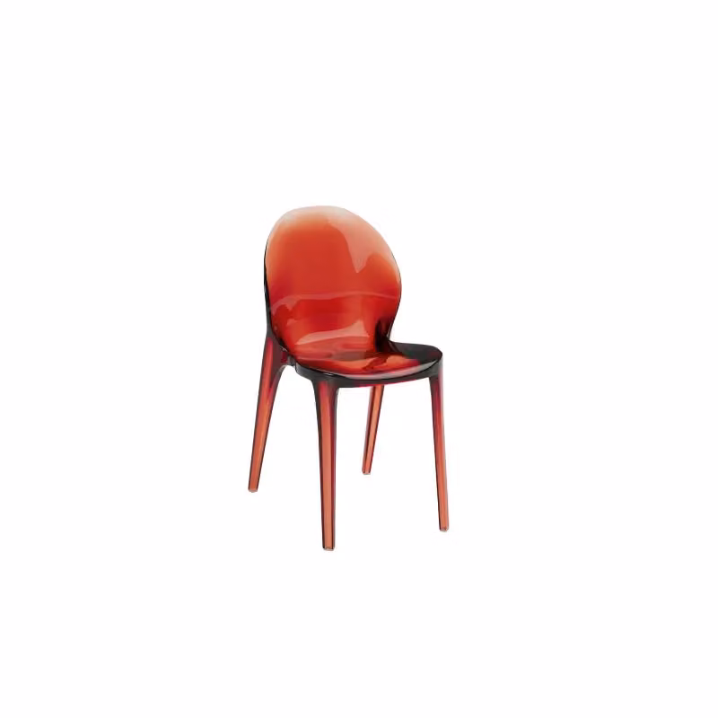 Set di 4 sedie Stones in policarbonato rosso, design moderno e lucido, L: 42.5 cm, P: 53 cm, H: 82.5 cm – 2
