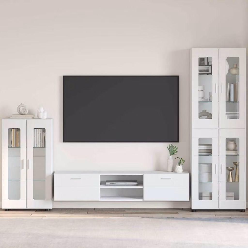 Credenza vidaXL FLORIN in legno ingegnerizzato bianco, L: 55,5 cm, P: 29 cm, H: 100 cm