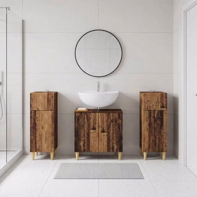 Set di armadietti da bagno in 3 pezzi ARNHEM Legno antico 3418015