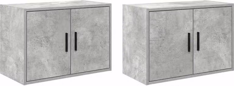 Pensili per Garage 2 pz Grigio Cemento in Legno Multistrato