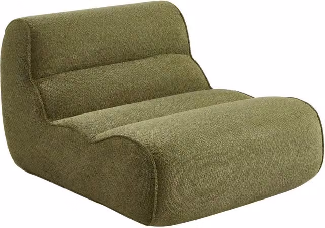 Poltrona moderna SWEEEK in tessuto con struttura imbottita, verde e marrone, L/P/H: 66 x 35 x 108 cm – 1