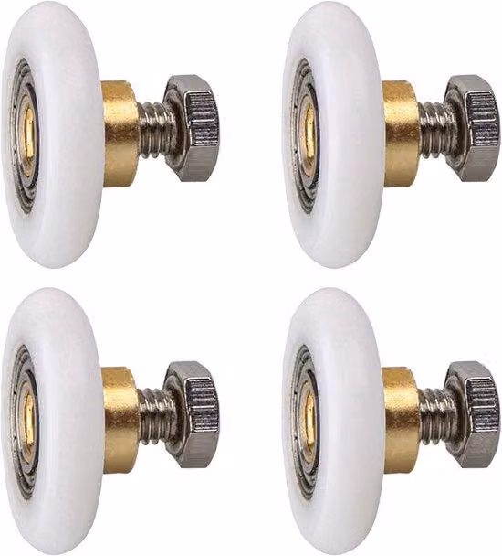 Rotelle in nylon per cassetti delle cabine doccia - Set da 4 pezzi - Diametro 19 mm - Ricambi per cabine doccia