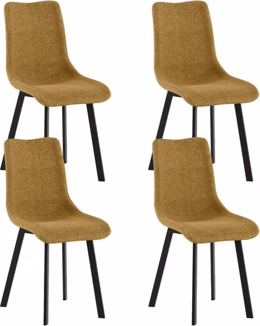 Set 4 Sedie Iris 45x56x86 cm in Tessuto Easy-Clean Giallo