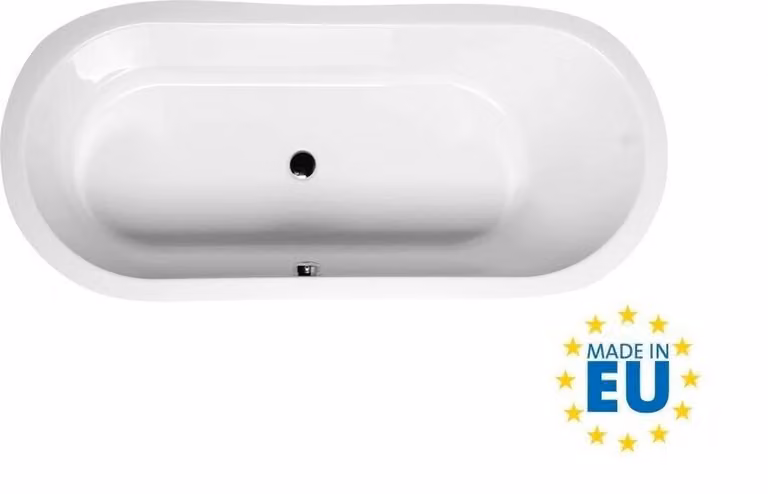 Vasca da incasso ovale 165 x 75 x 64 cm, ASTRA Acrilico 255 L