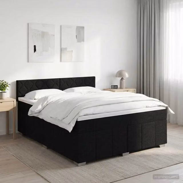 Letto box spring con materasso ibrido vidaXL nero L/P: 160 x 200 cm – 1