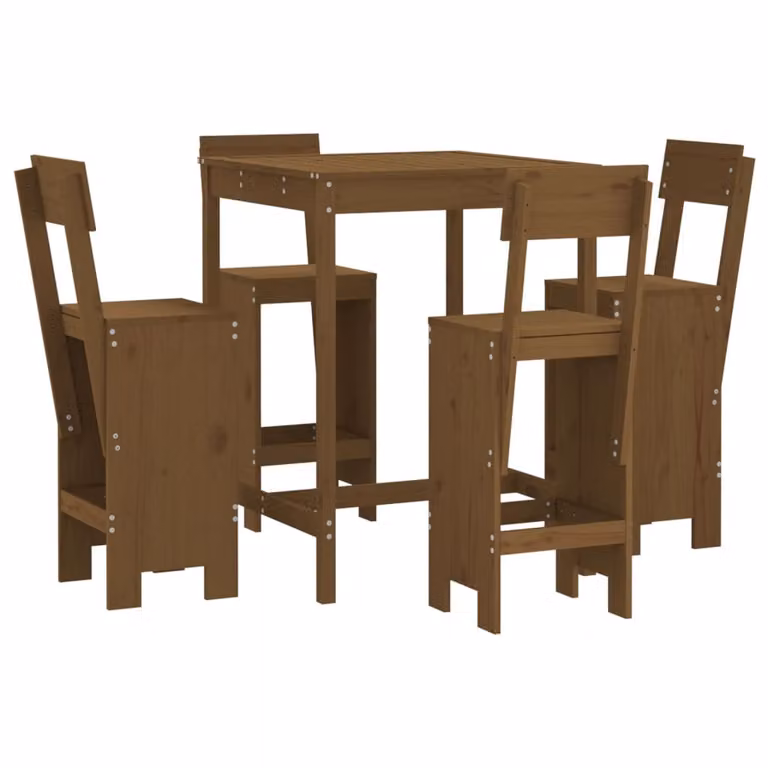 Set Bar da Giardino 5 pz ambra in Legno Massello di Pino