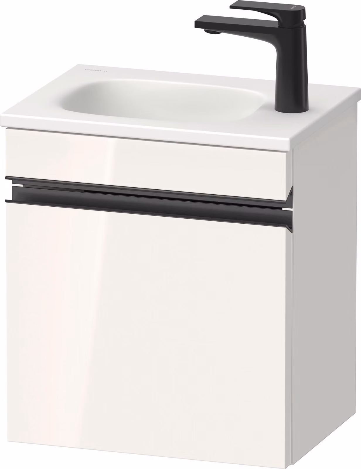 Duravit Sivida Meuble sous-lavabo, charnières à droite, poignée encastrée noir diamant mat, 400x295x440mm, pour Sivida, SV4649RBD220000, SV4649RBD220000