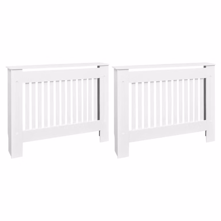 Copritermosifoni 2 pz in Legno Multistrato 112 cm Bianco