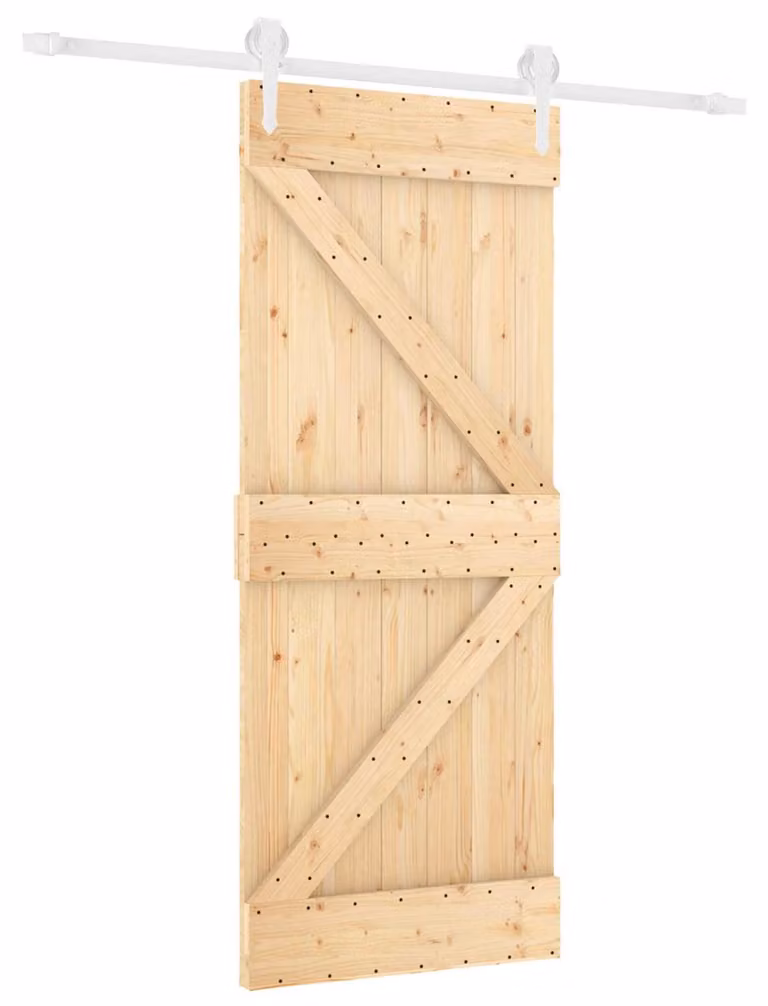 Porta scorrevole Naturale e Bianco 85 x 210 cm