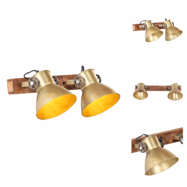vidaXL Lampada da parete in stile industriale in ottone 45x25 cm E27 - Lampade
