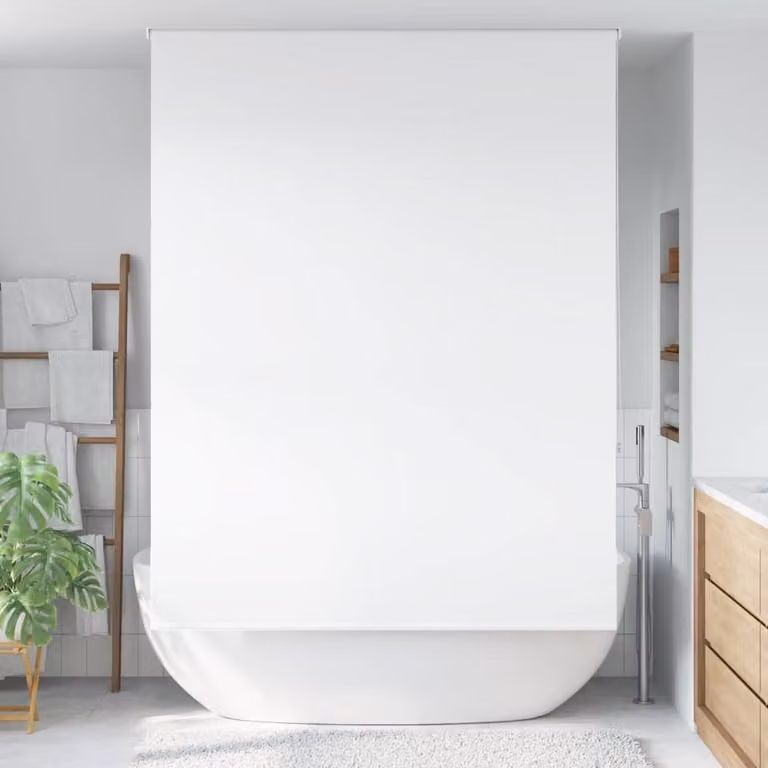 vidaXL Tenda a Rullo per Doccia Bianca Opaca L: 150 cm, H: 240 cm