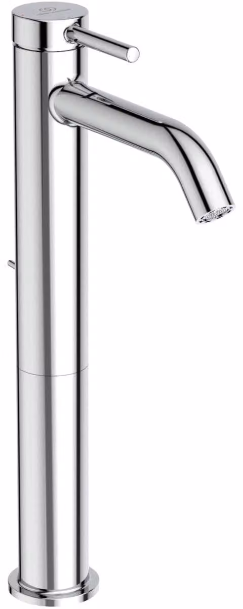 Miscelatore monocomando per lavabo, modello alto, cromato, con bocchetta di scarico di 13,5 cm