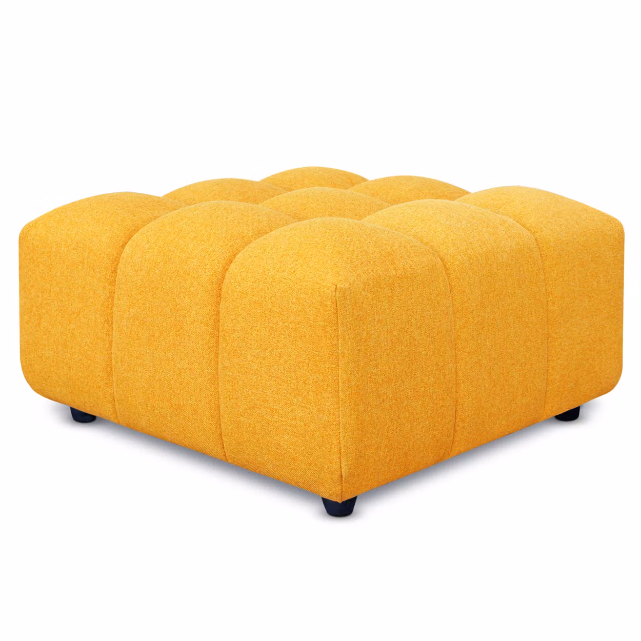 Pouf poggiapiedi con bombature morbide, Pouf Rubiq Giallo 90 x 150 cm