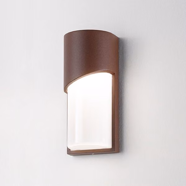Applique da esterno Isy EST Section marrone per balcone e giardino con attacco E27 e protezione IP54