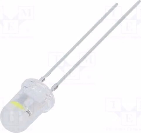 2 LED, 20mA, 4200÷5800 mcd, 100°, bianco freddo, 3÷5V, 5mm. Lente: diffusiva, modello OSW5DS51A5A, speciale