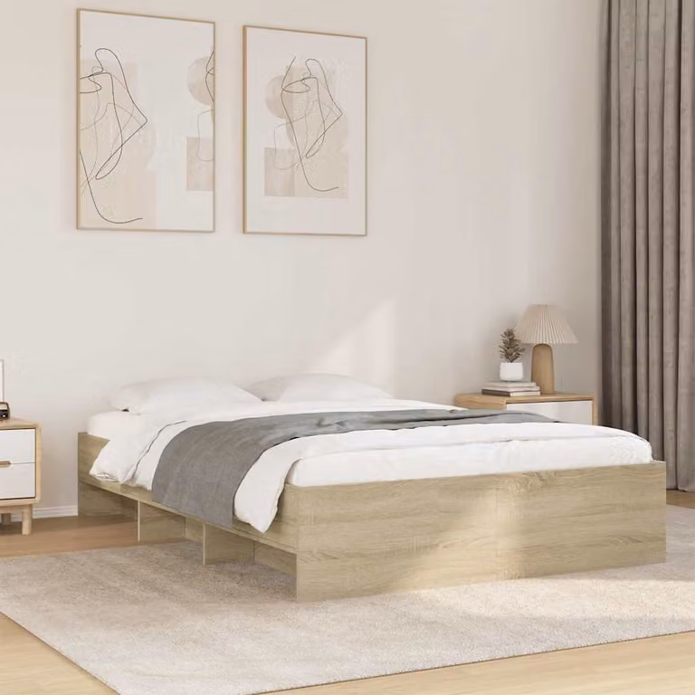 Giroletto vidaXL in legno Rovere Sonoma, L: 138 cm, P: 193 cm, H: 35 cm