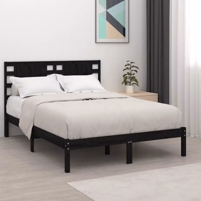 Giroletto VIDAXL in legno massello di pino nero per adulti 200 x 200 cm – 1