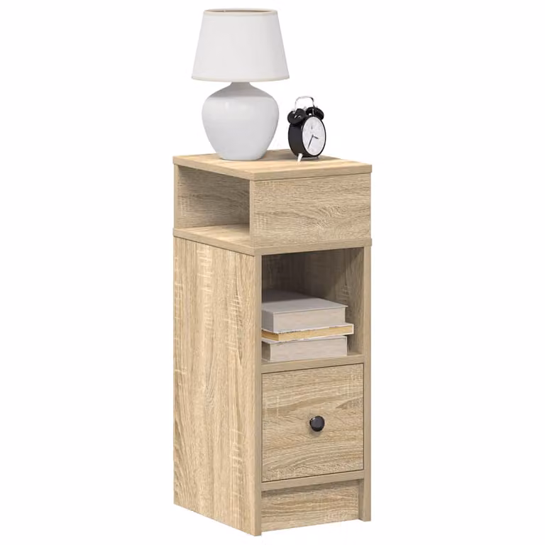 Comodino con Cassetto vidaXL in Rovere Sonoma, Moderno, L/P/H: 25 x 31 x 66 cm