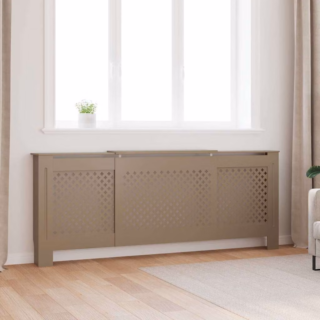 Copertura per radiatore vidaXL in MDF moderno color beige e marrone L: 205 cm, H: 81,5 cm, P: 20,5 cm