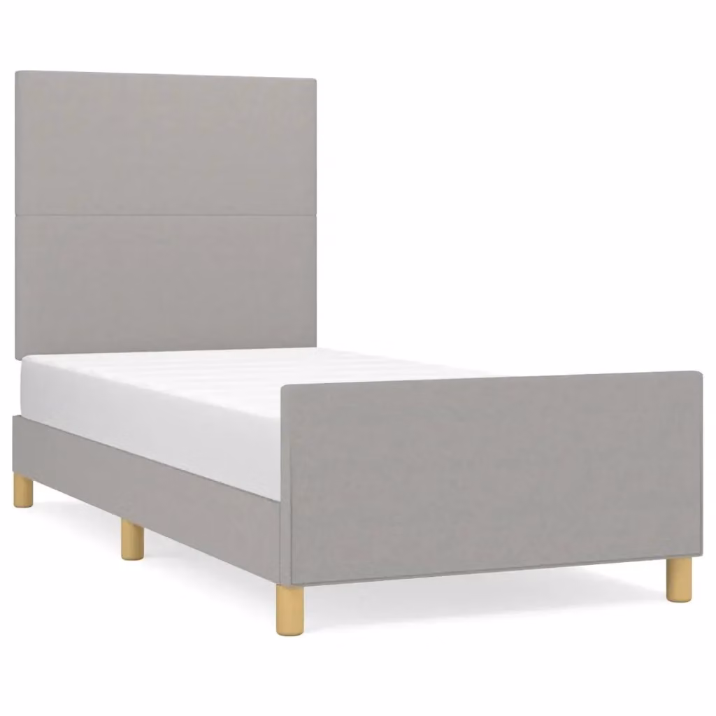 Struttura Letto Design Mania in Tessuto Grigio con Listelli in Legno di Larice L/P/H: 80 x 200 cm – 2