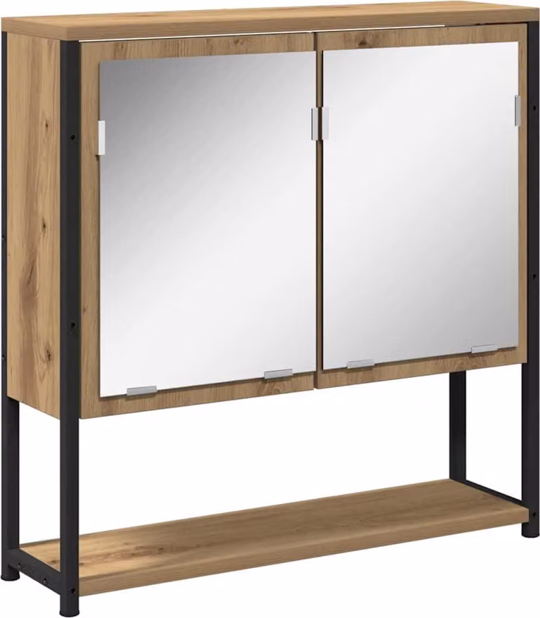 Mobiletto per specchio Rovere artigianale 60 x 16 x 60 cm
