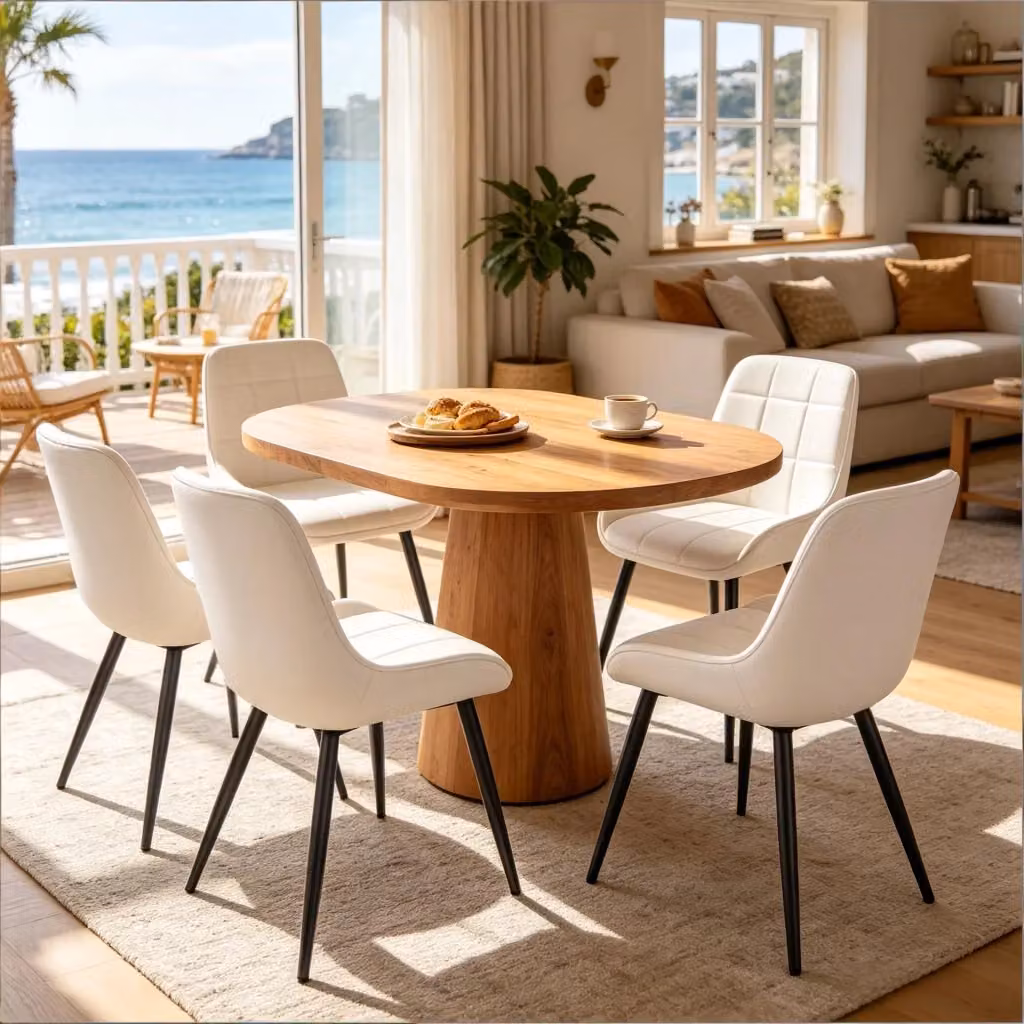 Set di 4 sedie da pranzo moderne WISHDOR in velluto con struttura in metallo, seduta imbottita, motivo checked nero e bianco – 2