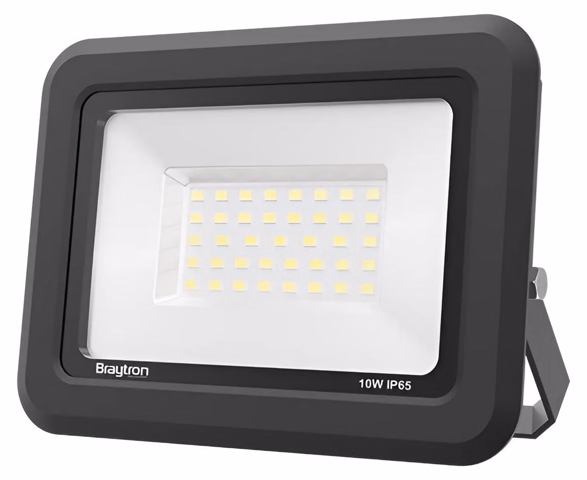Proiettore LED Braytron 10 W, bianco freddo 6500 K, 800 lm, 120°, alluminio nero, IP65, per esterni