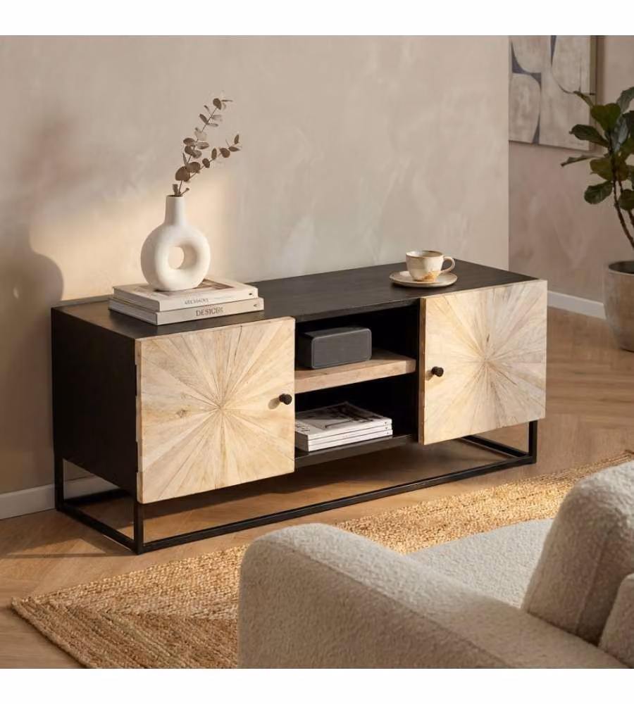 Cosma Porta TV Stanford - Mobile in legno di mango marrone 140x46x56 cm