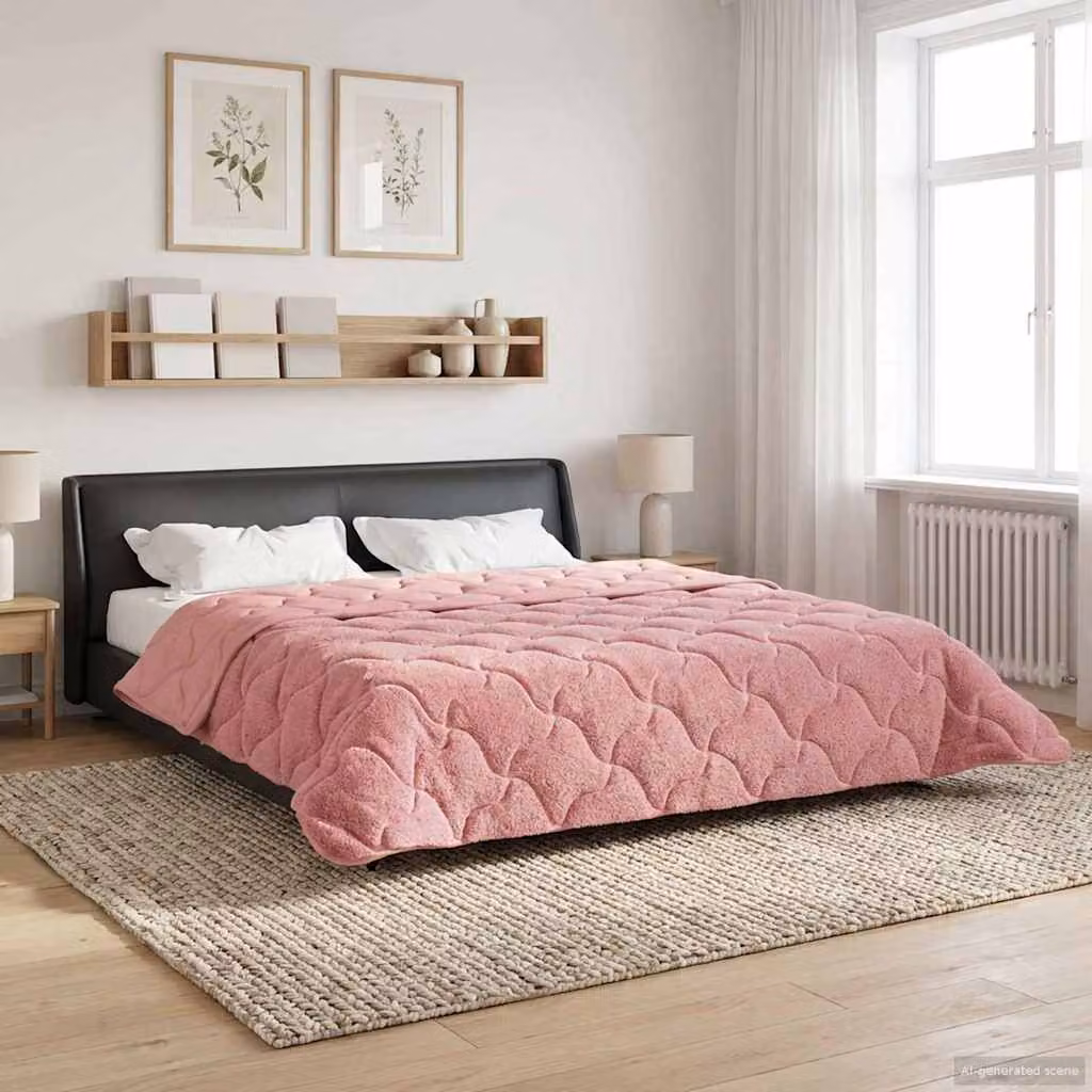 vidaXL Piumone Invernale Rosa in Microfibra Traspirabile e Reversibile L/P: 200 x 200 cm
