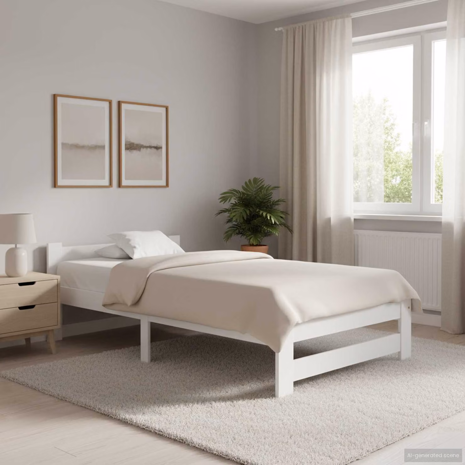 vidaXL Letto contenitore estraibile in legno di pino bianco con doghe in legno L/P/H: 200 x 90 x 55 cm