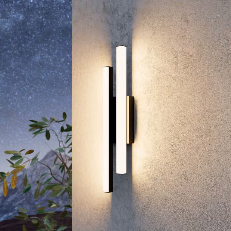 EGLO Applique da esterni a LED Serricella, Nero, Metallo, Moderno, Applique LED da esterni