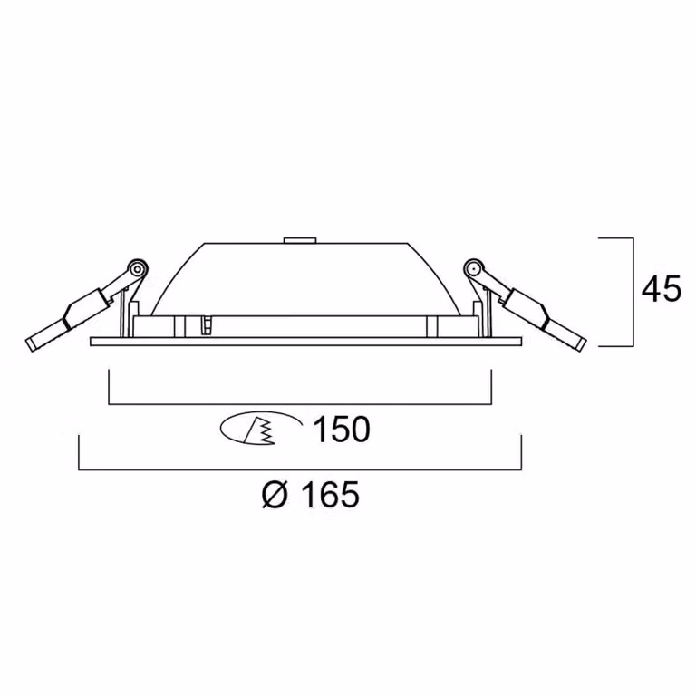 Sylvania luci LED da incasso Start, IP54, bianco, 830, Ø 15 cm Start, Bianco / Opale, Alluminio, Downlight