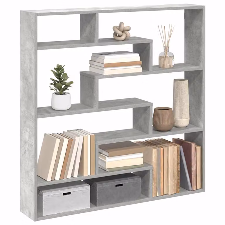 vidaXL Mensola a Cubo da Parete con 7 Scomparti in MDF Grigio Matt