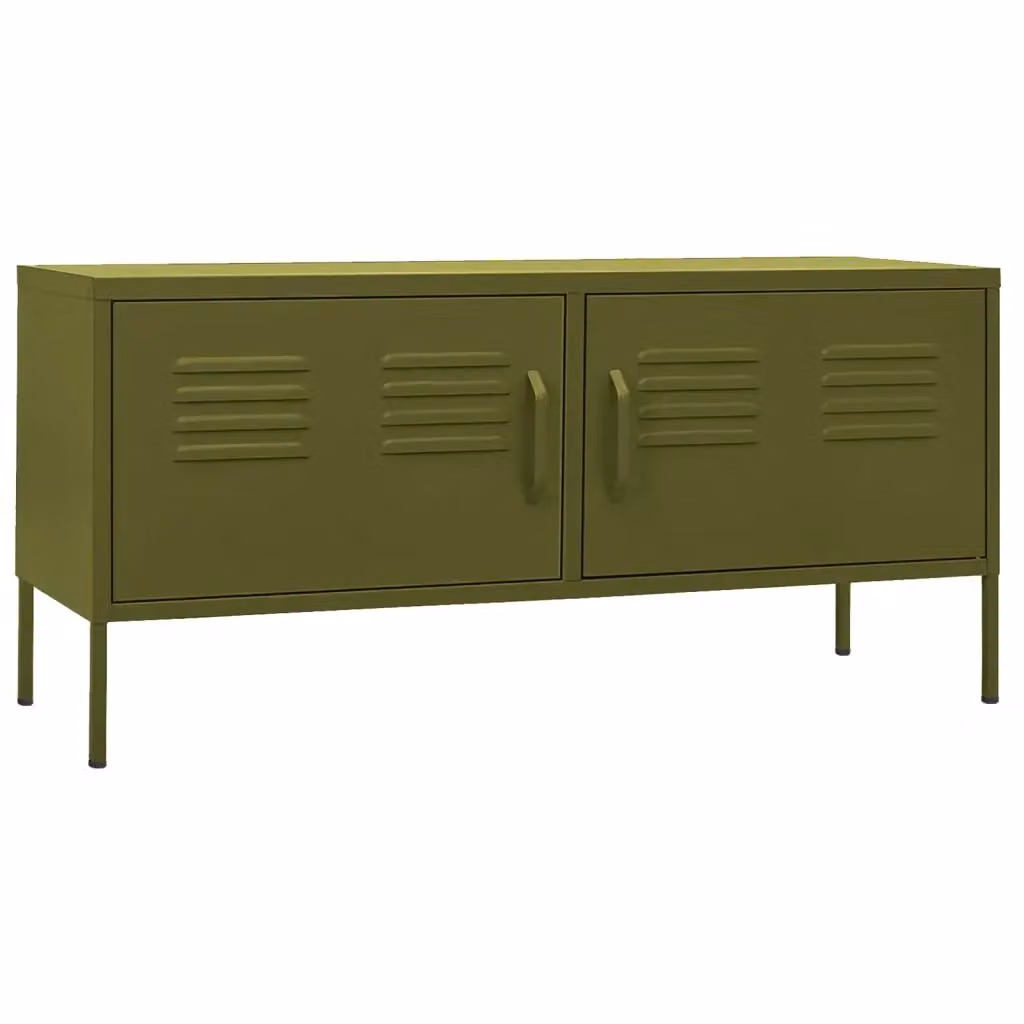 Mobile TV vidaXL in metallo verde oliva L: 105 cm, P: 35 cm, H: 50 cm – 2