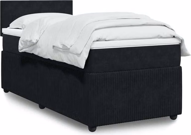 Maison Exclusive - Giroletto a Molle con Materasso Nero 100x200 cm in Velluto