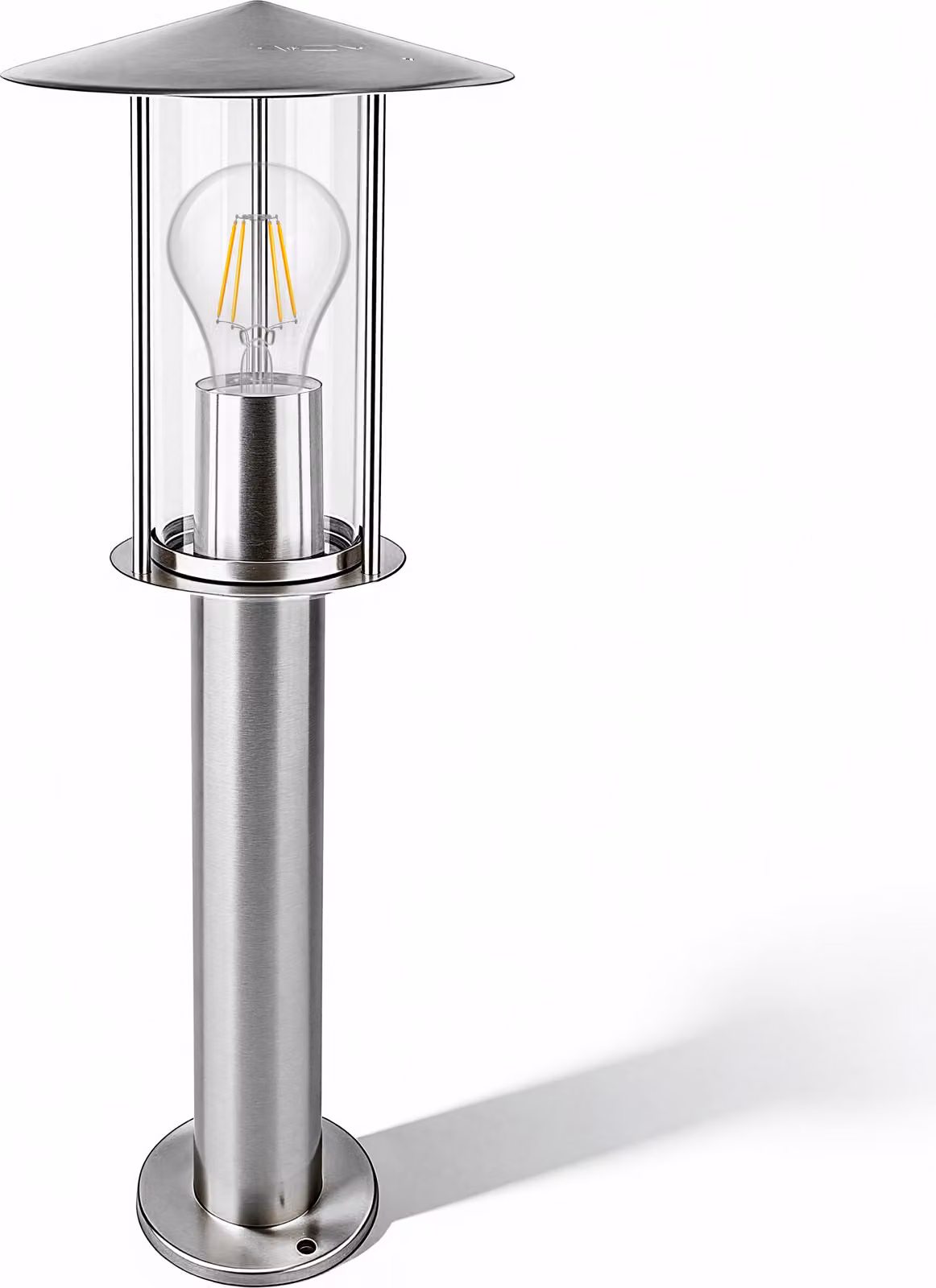 Grafner lampada da sentiero in acciaio inox con attacco E27, altezza: 50 cm, lampada da sentiero lampada da giardino lampada da giardino lampada da terra per esterni lampada da bitta