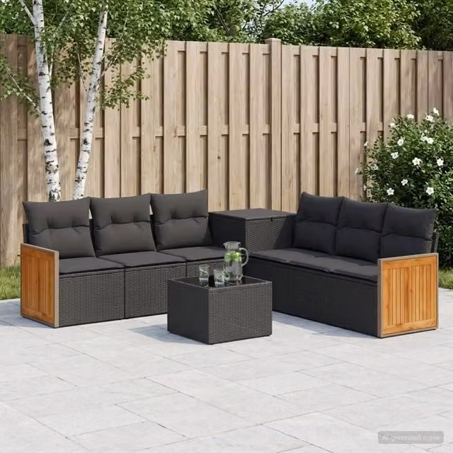 Set di divani 8 pz Nero 55 x 55 x 37 cm 3448626
