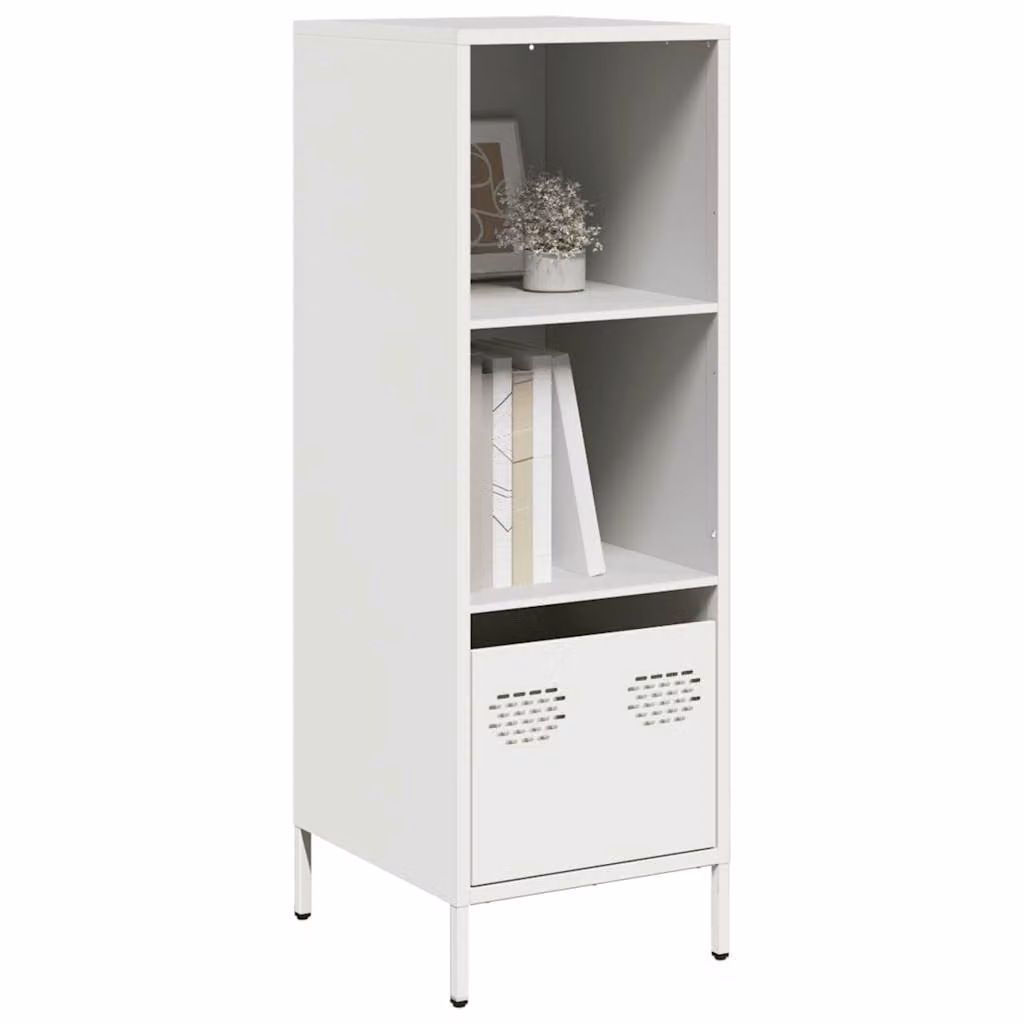 Credenza bianca vidaXL in metallo e MDF per soggiorno o camera da letto L/P/H: 35 x 39 x 103,5 cm
