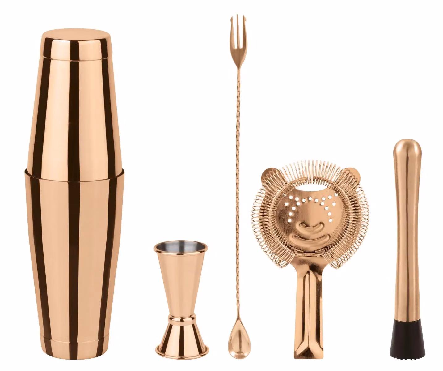 Set Mixology per barman Boston rame Paderno, 5 pezzi