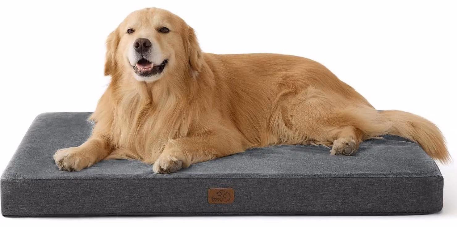 Cuscino ortopedico per cani, 104x74x9 cm, in memory foam, colore grigio scuro