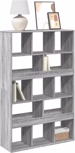 Libreria vidaXL Grigio in Legno e MDF per Soggiorno L: 100 cm, P: 33 cm, H: 156,5 cm