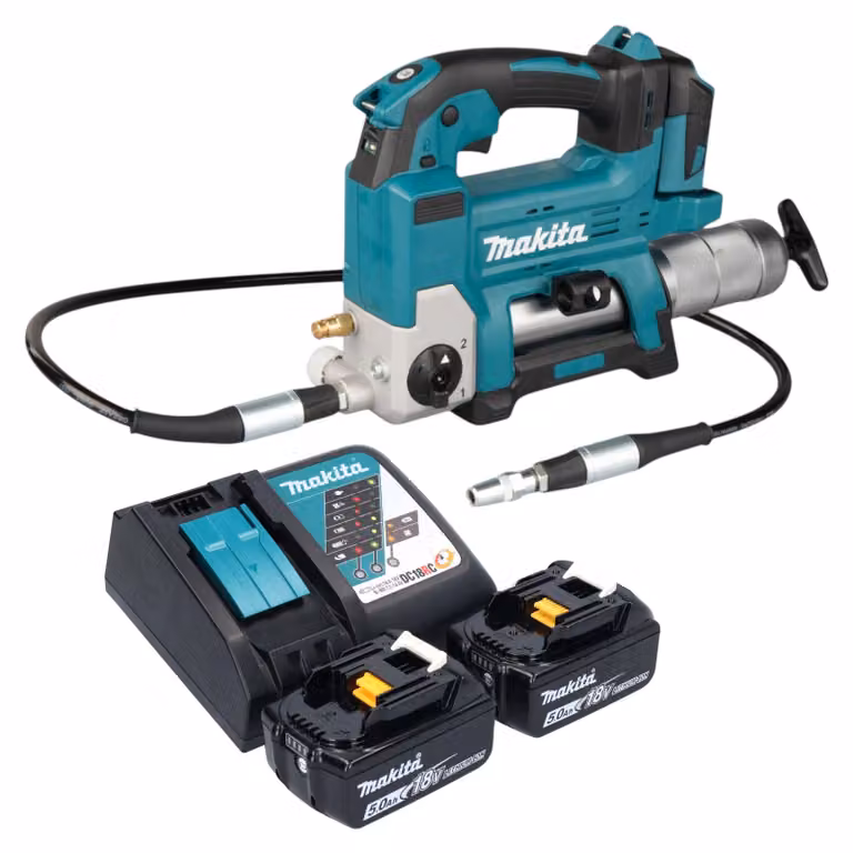 Ingrassatore a batteria Makita DGP 180 RT 18 V 690 bar + 2x batteria ricaricabile 5,0 Ah + caricabatterie