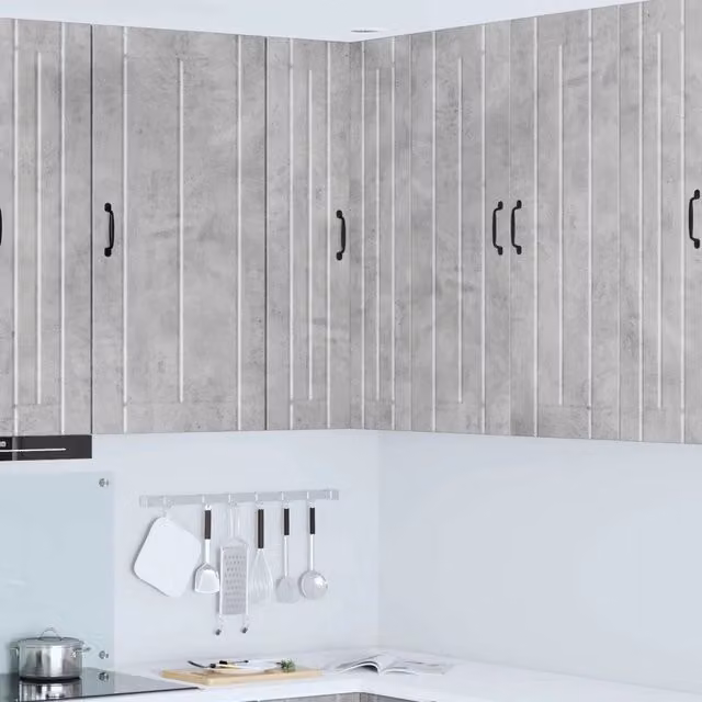 Mobile angolare a parete moderno vidaXL in MDF grigio per soggiorno o cucina